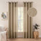 MIULEE 2er Set Voile Vorhang Sheer Leinenvorhang mit Ösen Transparente Unregelmäßige Textur Gardine Ösenschal Fensterschal Lichtdurchlässig für Schlafzimmer 260 x 140cm (H x B) Goldbraun