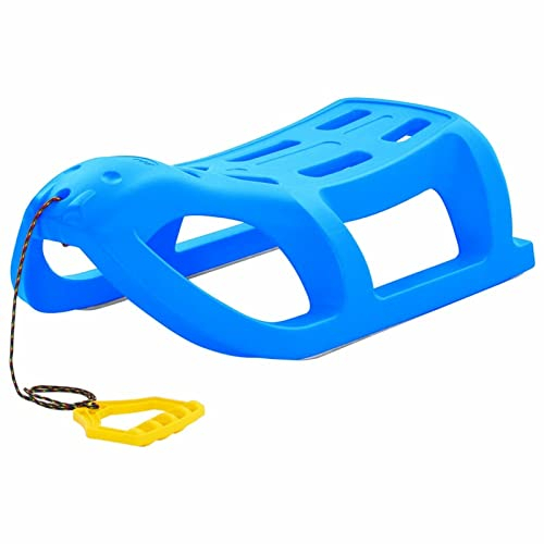 Tidyard Schlitten Kinderschlitten Schneegleiter Bremsen Rodel Skibob Rodelschlitten für Kinder Jugend Unisex Sortiert Blau 80x39,5x25,5 cm Polypropylen