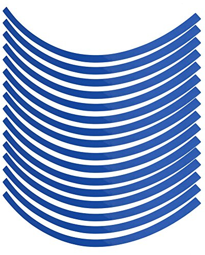 Reflektierendes Felgenband, 6 Farben, Reflektierender Aufkleber auf der Radnabe, Motorrad-Rad, Reflektierender Nadelstreifen-Aufkleber, Universelles Motorrad-Dekorationszubehör (Blau)