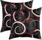 Geometrie Kissenbezüge 45x45cm für Couch Schlafsofa 2er Set Kissenbezüge Geometrischer Kreis Sofakissen Couchkissen Kissenhütte Moderne abstrakte Kunst Rot Weiß Schwarz Kissenbezug