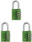 ABUS Zahlenschloss 145/30 Grün - Kofferschloss, Spindschloss u. v. m. - Aluminium-Vorhängeschloss - individuell einstellbarer Zahlencode - ABUS-Sicherheitslevel 3 (Packung mit 3)