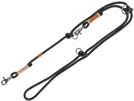 TRIXIE Hundeleine BE NORDIC V-Leine S–M, 2,00 m ø 8 mm in schwarz/sand - verstellbare Hundeleine mit nordischem Charme - für kleine bis mittelgroße Hunde - 17225
