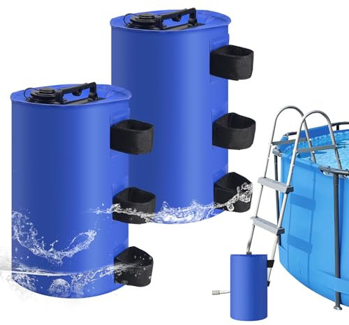 succulentlovers Universal-Gewichte, 2 Stück, Dunkelblau – Universal-Poolleiter-Gewichte, 10 l, Schwimmbadleiter-Gewichte, wasserdichte PVC-Poolleiter, Sandsäcke, faltbare Pool-Treppengewichte