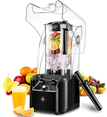 Senlee Batidora profesional para cocina, 2200 W, jarra de 80 onzas, 15 velocidades, licuadora silenciosa comercial resistente para batidos, batidos, bebidas congeladas, puré y hielo aplastado,