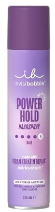 invisibobble Power Hold Haarspray, Extra starker Halt, UV-Schutz, kein Verkleben, vegan, für alle Haartypen, 250ml