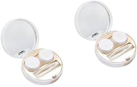minkissy 2 Pcs Mini Lens Box Creative Marbling Soft Glasses Case Portable Storage Box for Lenses
