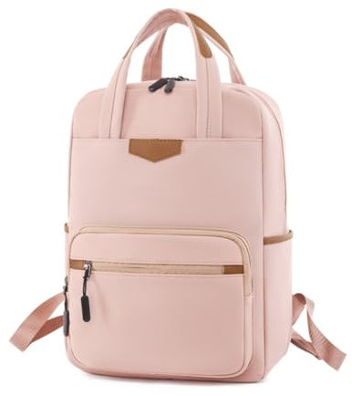 YENVWG Sac à dos pour ordinateur portable pour femme - Sac à dos de voyage tendance en tissu Oxford - Sac à dos décontracté pour femme, rose
