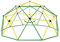 COSTWAY 10FT Dome Climber, Toddler Climbing Frame Monkey Bar Jungle Gym with Swing, Indoor Outdoor Play Equipment for Kids 3-12 Years Old (Green+Yellow)