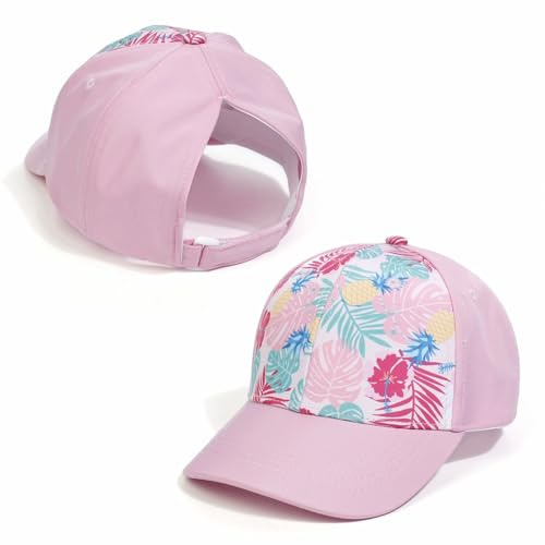 YAQUEKOU Cap Kinder Mädchen Kappe Hüte Verstellbarer Snapback Regenbogen Baseballkappe Leopard Baseball Cap Sonnenhut Kinder Basecap Schirmmütze Mädchen