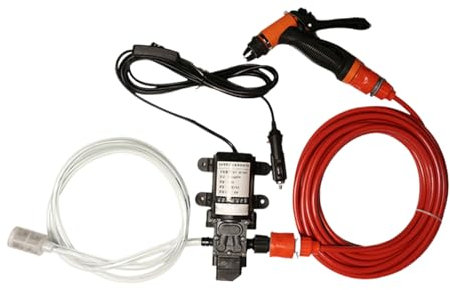 Riduccia Ad Alta Pressione- 12 V Set Di Pulizia Della Lavatrice Elettrica Ad Alta Pressione | Pompa Di Lavaggio Auto Da 130 Psi Con Pistola A Spruzzo E Tubo | Comodo Set Di Pompe Rondella Portatile |