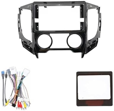 Autoradio-Rahmen Radioblende Set Fit Für Mitsubishi Triton L200 2015-2018 Auto Radio Stereo Blenden Rahmen Adapter Audio Dash Panel(Frame Cable canbus3)