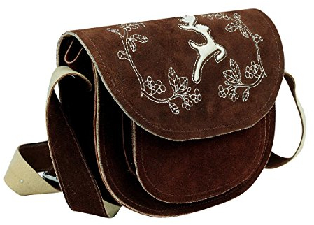 Alpin-Trachten Trachtentasche Dirndltasche Tasche Braun mit Stickerei