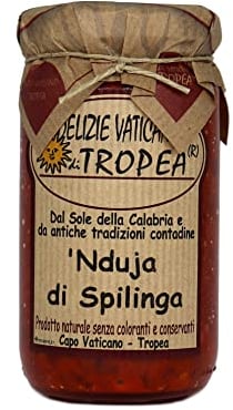 Nduja di Spilinga | Würzige Streichsalami aus Italien | Handgemachte Kalabrische Delikatesse – Gourmet Feinkost | Authentisch Hergestellt in Italien von Delizie Vaticane di Tropea (Glass Jar)