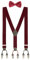 WANYING Herren Gentleman Klassisch 12 * 6,5cm Fliegen & 120 * 3,5cm Y-Form Hosenträger 2 in 1 Set Casual Business Abendmode - Einfarbig Bordeaux Rot