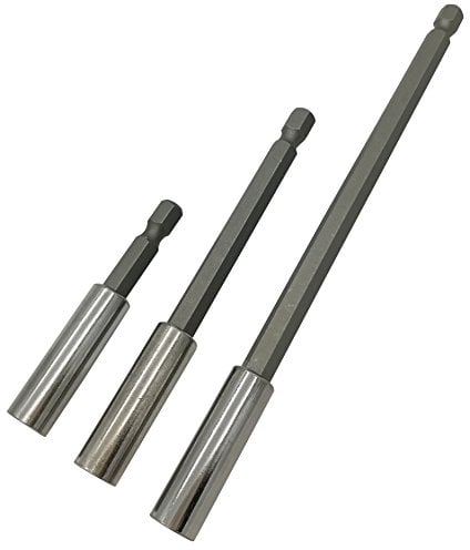 3 tlg. Bithalter Set Magnetisch 60, 100, 150 mm 1/4 Verlängerung für Akkuschrauber