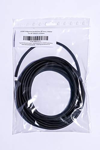 EPDM Vollgummi Rundschnur Ø 5mm, 6m Meter ca. 60° Shore A