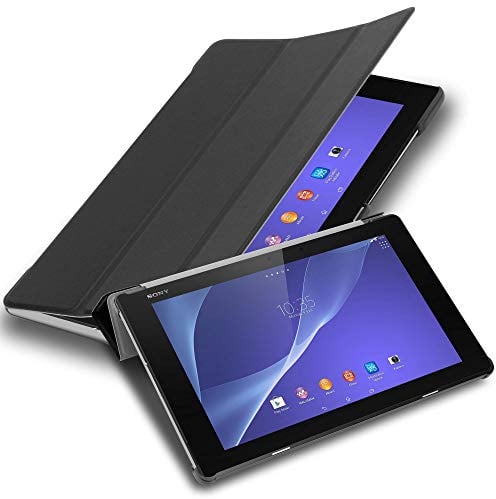 Cadorabo Hülle kompatibel mit Sony Xperia Tablet Z2 (10.1 Zoll) Tablethülle mit Auto Wake Up aus Kunst Leder Klappbare Magnetische Cover Hülle für Sony Xperia Tablet Z2 (10.1 Zoll) Tasche in Schwarz