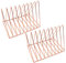 2 pcs Support pour Magazines et journaux, étagère de Rangement Multifonction en Fer pour Bureau ou bibliothèque (Or Rose)