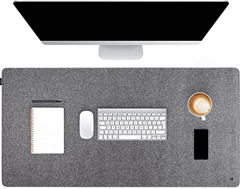 FORMGUT Schreibtischunterlage Filz, Laptop Unterlage, Desk Mat (90x30 cm - Mittelgrau) - Mauspad XXL, Unterlage Schreibtisch Unterlegmatte, Tischunterlage