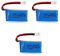 YUNIQUE GREEN-CLEAN-POWER - Satz 3 3.7V 380mAh wiederaufladbare LiPo Batterien für Drohnen | Kompatibel mit HUBSAN X4 H107L/C/D, V252, JXD 385 | Hohe Qualität, Hellblau/Blau