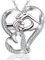INFUSEU Kette Herz Mutter Tochter, Kette Mit Mutter Tochter Hand in Hand Anhänger Silber 925 Schmuck Mama Tochter Muttertagsgeschenk für Mama Frauen