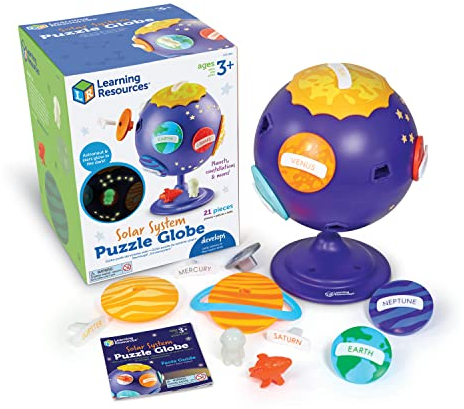 Learning Resources Solar System Puzzle Globe, STEM Toys for Kids, Space Décor, Educational Toy, 21 Pieces, Age 3+, Multicolor (LER3320)