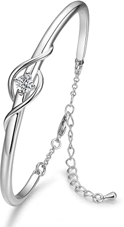 Praelinos Wächter der Liebe Armband Weiß Gold Plattiert Schmuck für Frauen Armband 5A Cubic Zirkonia Weihnachten Valentinstag Jubiläum Geburtstag Geschenke für Frauen Mama Mädchen Freundin ihr