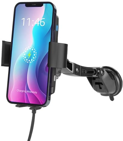 ACT Handyhalterung Auto mit Ladefunktion, 10W Fast Charge - AC9010 | USB-C und USB, Automatische Klemmung, Entlüftungsclip und Fensterhalterung