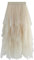 Damen Rock Tüll Unregelmäßig Unterrock Lagenrock Ballett Tutu Abschlussball Party Faltenkleid A-Linie Midirock High Waisted Rock (Aprikose, Einheitsgröße)