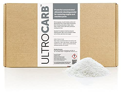 ULTROCARB Ultrasonic Cleaning Powder 600g Makes 30 Litres of Ultrasonic Cleaning Fluid Liquid Solution for Engine and Machine Parts Carb Cleaner