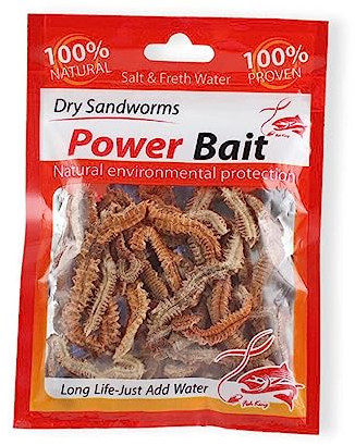Guangcailun 1 Beutel trockener Sandwurm Angelköder, natürlich, lange Konservierung, tragbar, verführerisches Futter für Wassertiere, Verlockung