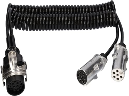 SAMETRUCK Elektrowendel Adapter 15pol auf 2X 7pol 24V LKW Auflieger Anhänger Spiralkabel