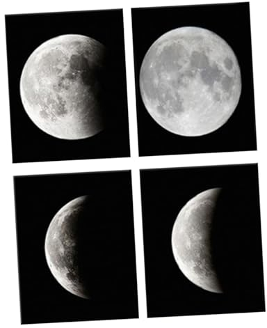 MAGICLULU Schwarzes Mond Wandbild aus Leinwand 1 Satz für Moderne Räume