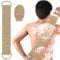 COMNICO 2pcs Exfoliating Body Scrubber, Natural Back Scrubber Exfoliator Loofah Shower Bath Wash Deep Cleaning Glove and Strap Dead Skin Removal for Men Women