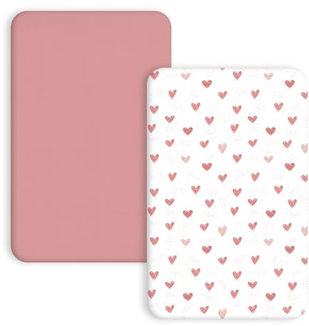 Yoofoss 2 Pack Baby Spannbettlaken Spannbetttuch Mikrofaser Matratzenauflage Atmungsaktiv Matratzenschoner Laken für 50x89 cm 50x90 cm 55x90 cm Beistellbett Babybetten Kinderbett