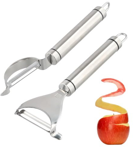 Chstarina 2 Piezas Pelador De Patatas Y Verduras - Acero Inoxidable, Manual, Forma De Y e I - Para Frutas, Zanahorias