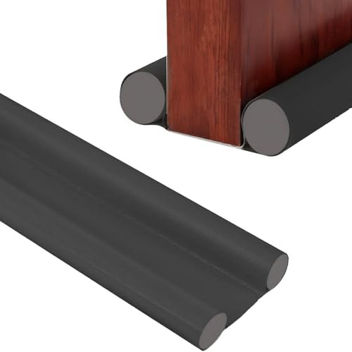 Boudin de Porte Double Face 96 cm - Boudin de Porte Double Face pour Portes, Bande d'étanchéité, Portes réglables et insonorisées pour Bas de fenêtre (Noir)