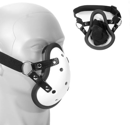Kutocesy Bondage Erwachsene Halbe Maske Schnüffelsocken Höschen Atmungsaktiv Sm Fetisch Maske Paare Abenteuer Stimulation Sexspielzeug (Black)