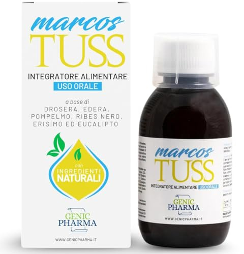 Marcos Tuss Sciroppo Tosse Bambini, Sciroppo Tosse Secca 150 ml, ideale per Tossi Secche, Allergiche, Catarrali e Spasmodiche, con Ingredienti Naturali, Made in Italy