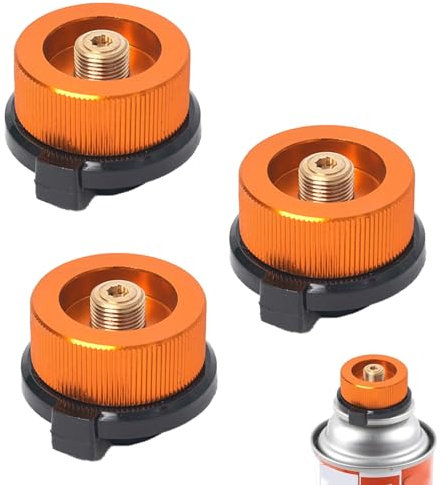 3 Stück Gaskartuschen Adapter, BBQ Barbecue Herd Stecker Gas, Gaskartuschen Adapter Schraubventil, Picknick im Freien Kochgeräte, Gaskartuschen Adapter Set für Campingkocher Brenner Herd-Anschluss