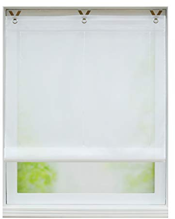 Joyswahl Raffrollo mit Haken, ohne Bohren Voile Raffgardinen mit Verlauf-Farbe »Theresa« Schals Fenster Gardine BxH 120x130cm Weiß 1er Pack
