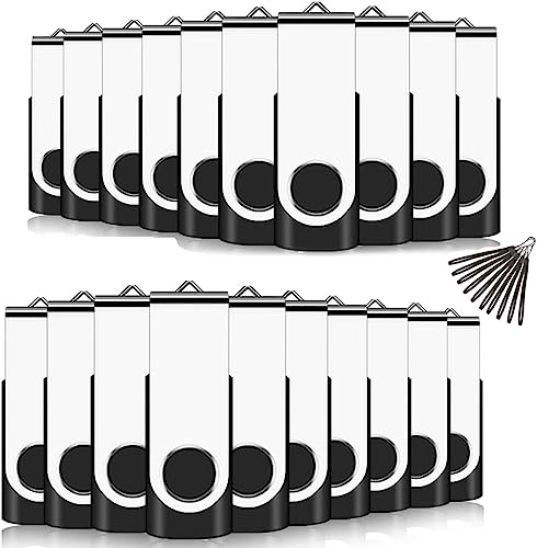EASTBULL USB Stick 512MB Rotate Metall Schnelle Geschwindigkeit USB 2.0, 20 stück Schwarz