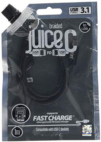 uice USB Type C to C 1m Charger and Sync Cable for Samsung Galaxy S20, S10, S9, S8, S20 Plus, Sony, Apple iPhone 16, 16 Pro, 15, 15 Pro, iPad 2020, Pro 2020, Air 2020, Google Pixel 6 - Black