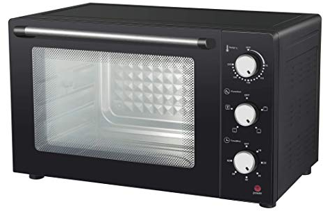 Forno elettrico ventilato 47 lT con girarrosto con doppio vetro di sicurezza e pareti esterne termoisolate