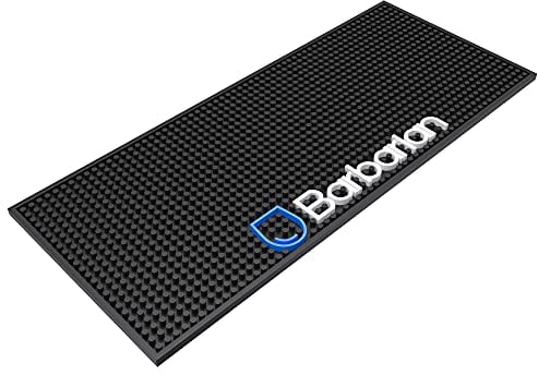 Barbarian Bar-Service-Matte, Getränkeläufer, rutschfeste Gummi-Unterseite, 600 mm x 250 mm, schwarz, hitzebeständig, sehr langlebig, spülmaschinenfest, flexibel, strapazierfähig, griffig