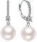 Perlenohrringe Hängend Perlen Ohrringe für Damen Sterling Silber Hebel Hänger Weißgold Tropfen Creolen Pearl Earrings