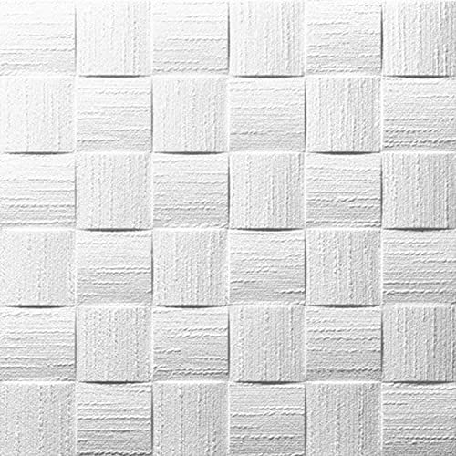 Panneau en polystyrène décoratif pour plafond et mur effet 3D isolant thermique épaisseur moyenne 9 mm dimensions 50 x 50 cm, lot de 10 m² (40 panneaux) colle pour polystyrène panneaux inclus (B002)