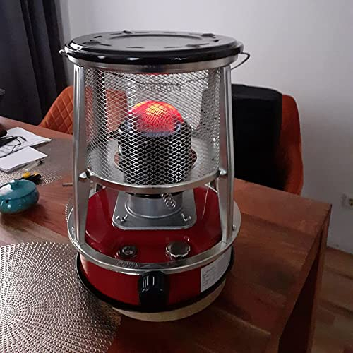 Vendics Sans Électricité Chauffage Réchaud à Kérosène Réchaud de Camping Pour Extérieur Réchaud à Kérosène Mobile Efficace 360 ​​° Radiant Radiant Pour la Pêche sur Glace Randonnée Chasse/4.6L/Rouge