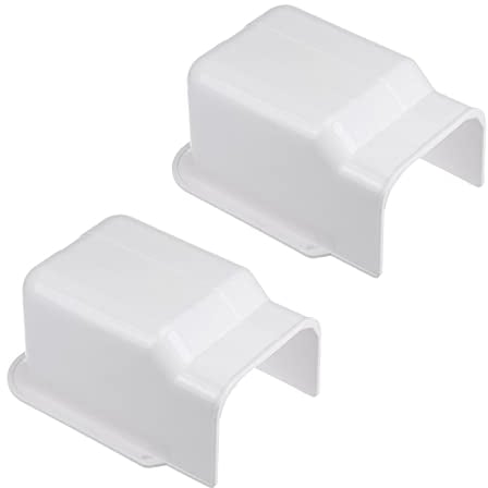 PATIKIL 5 PVC Decorative Line Cover, 2 Pack Wall Entry Cap Tubing Parts Accessories for Air Conditioner Central AC Heat Pump, White