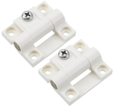 QUARKZMAN 2pz Cerniera a Coppia Regolabile, 43x36mm Fori Svasati in Plastica Cerniere Controllo Posizione Regolabili per Mobili da Cucina, Bianco